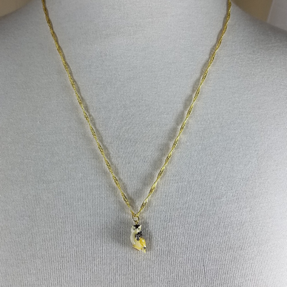 Tiny little owl pendant necklace with gold chain NWT